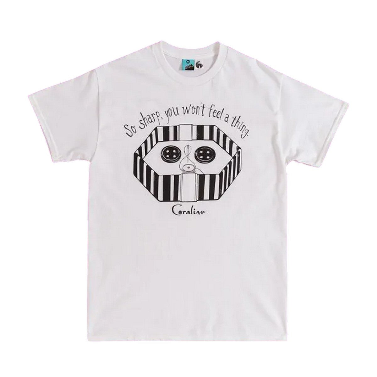 White - Front - Coraline Unisex Adult So Sharp You Wont Feel A Thing T-Shirt