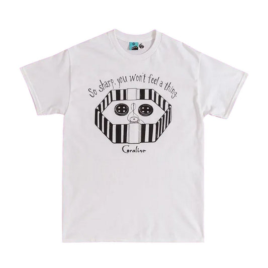 White - Front - Coraline Unisex Adult So Sharp You Wont Feel A Thing T-Shirt