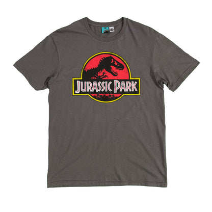 Charcoal - Front - Jurassic Park Unisex Adult Classic Logo T-Shirt