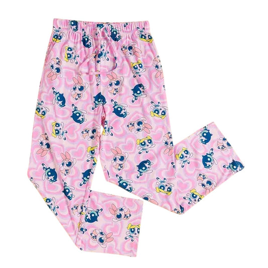 Pink - Front - The Powerpuff Girls Unisex Adult All-Over Print Lounge Pants