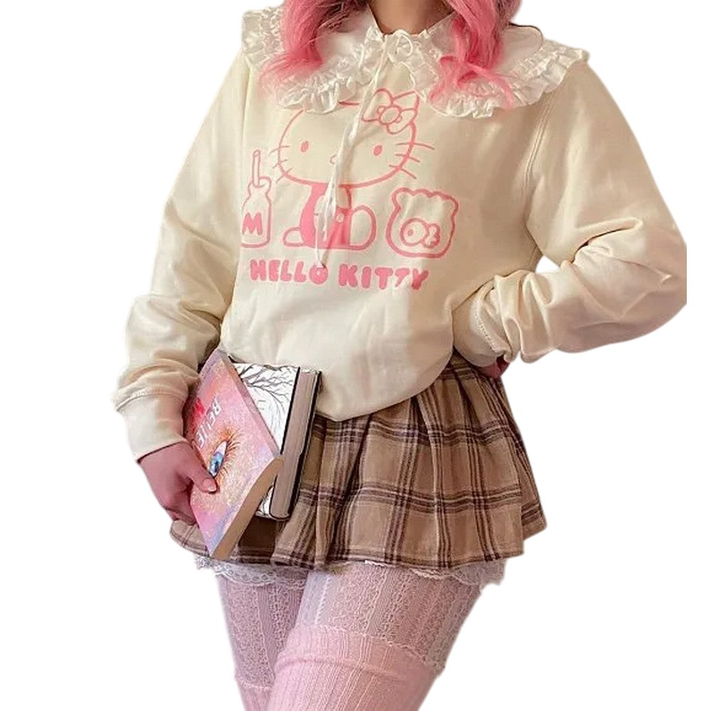 Beige - Lifestyle - Hello Kitty Unisex Adult Outline Sweatshirt