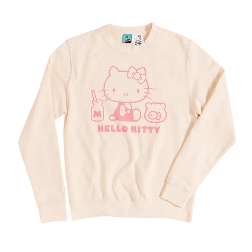 Beige - Front - Hello Kitty Unisex Adult Outline Sweatshirt