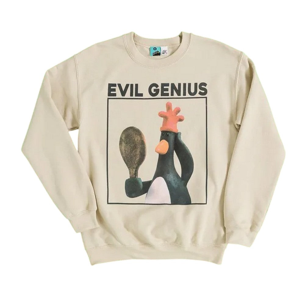 Beige - Front - Wallace and Gromit Unisex Adult Evil Genius Feathers McGraw Sweatshirt