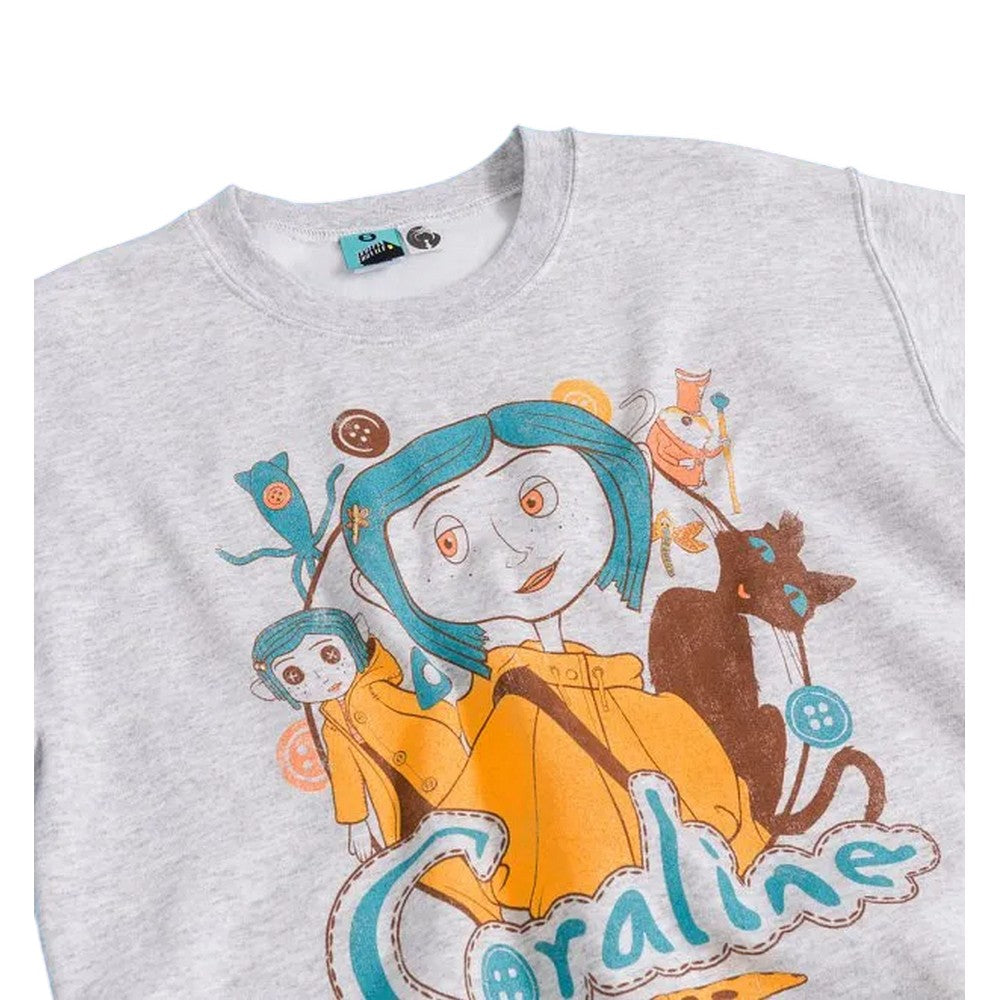 Light Grey Marl - Side - Coraline Unisex Adult Collection Sweatshirt
