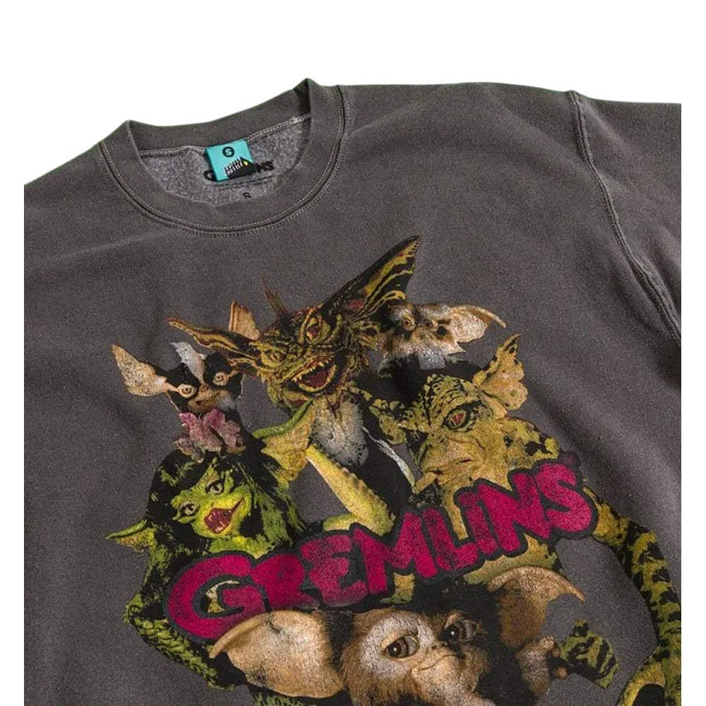 Charcoal - Side - Gremlins Unisex Adult Trouble Brewing Vintage Wash Sweatshirt