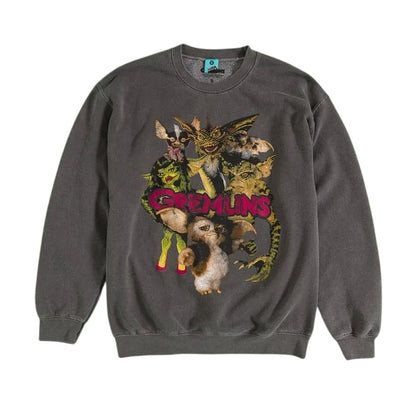 Charcoal - Front - Gremlins Unisex Adult Trouble Brewing Vintage Wash Sweatshirt