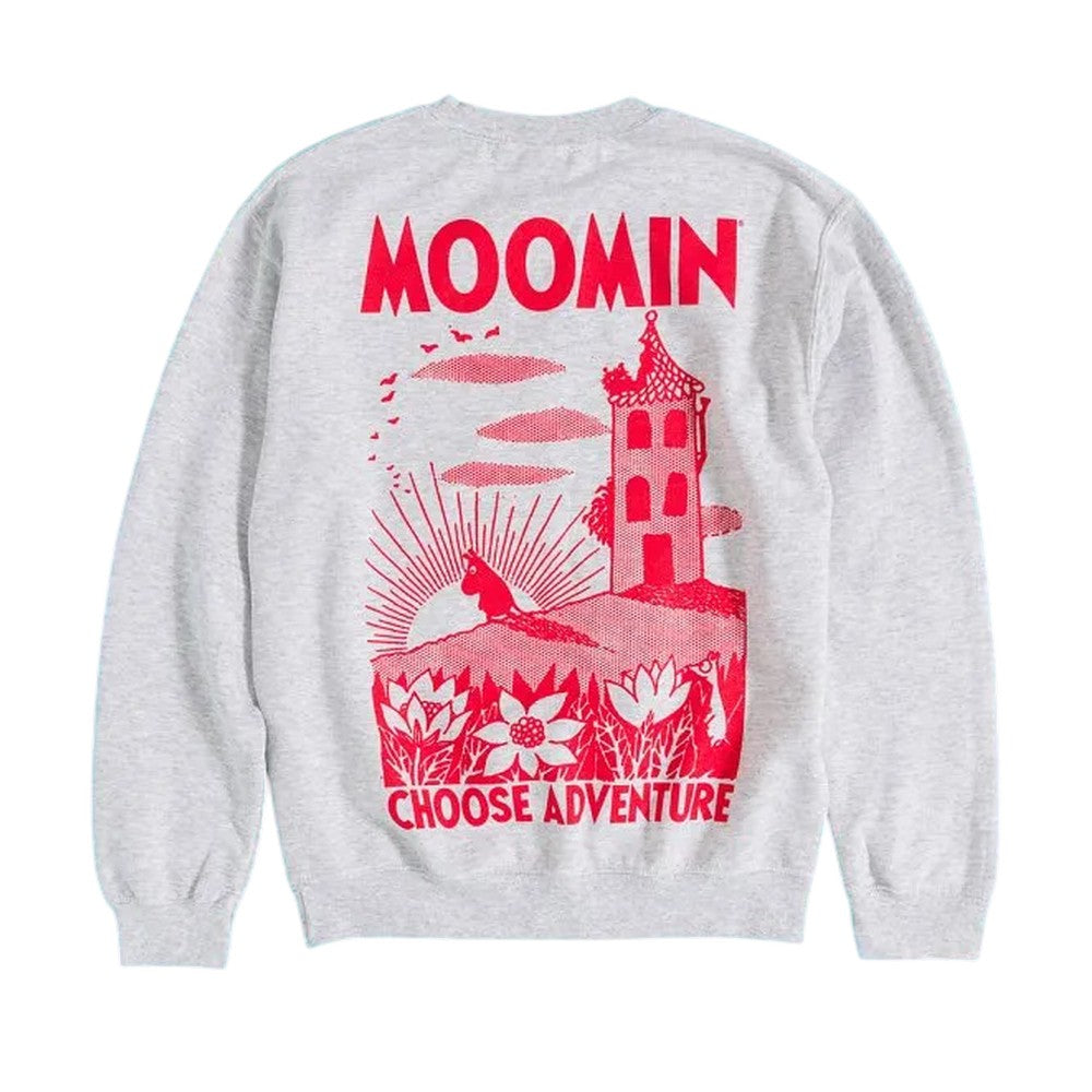 Grey - Back - Moomin Unisex Adult Adventure Back Print Sweatshirt