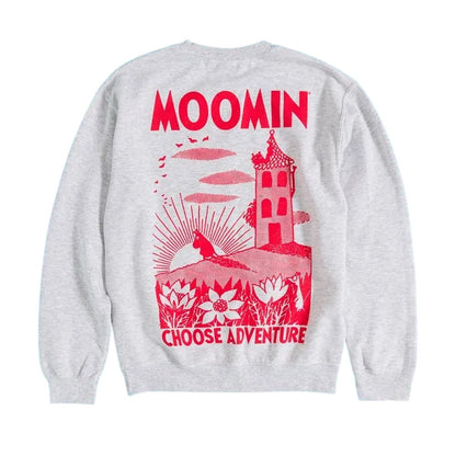 Grey - Back - Moomin Unisex Adult Adventure Back Print Sweatshirt