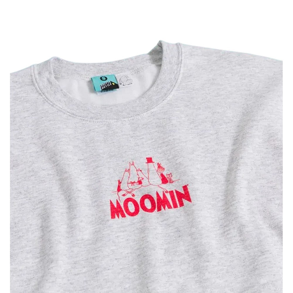 Grey - Side - Moomin Unisex Adult Adventure Back Print Sweatshirt