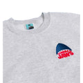 Grey - Side - Jaws Unisex Adult Shark Embroidered Sweatshirt