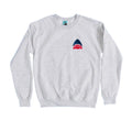 Grey - Front - Jaws Unisex Adult Shark Embroidered Sweatshirt