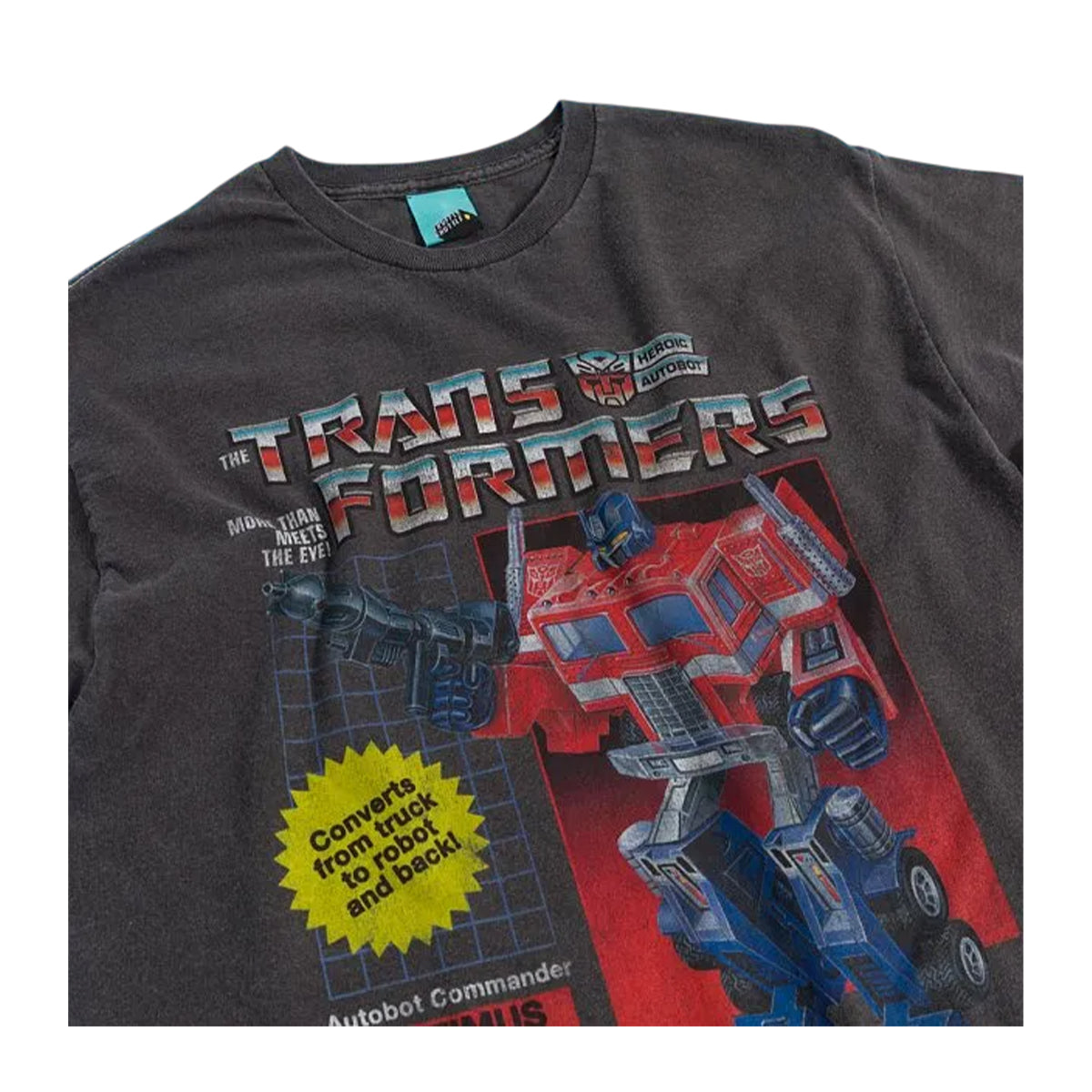 Black - Side - Transformers Unisex Adult Optimus Prime T-Shirt