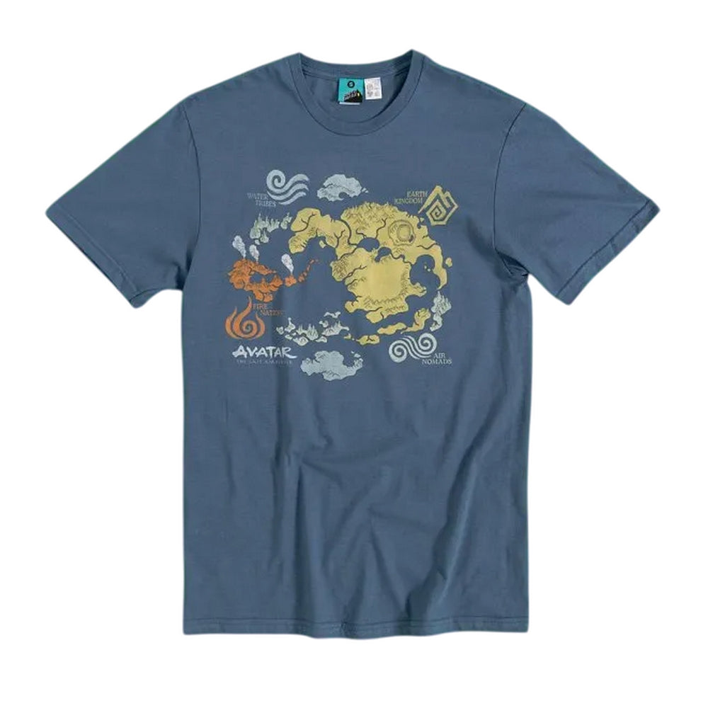 Blue - Front - Avatar: The Last Airbender Unisex Adult World Map T-Shirt