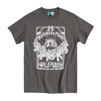 Charcoal - Front - My Little Pony Unisex Adult Wild Ponies T-Shirt