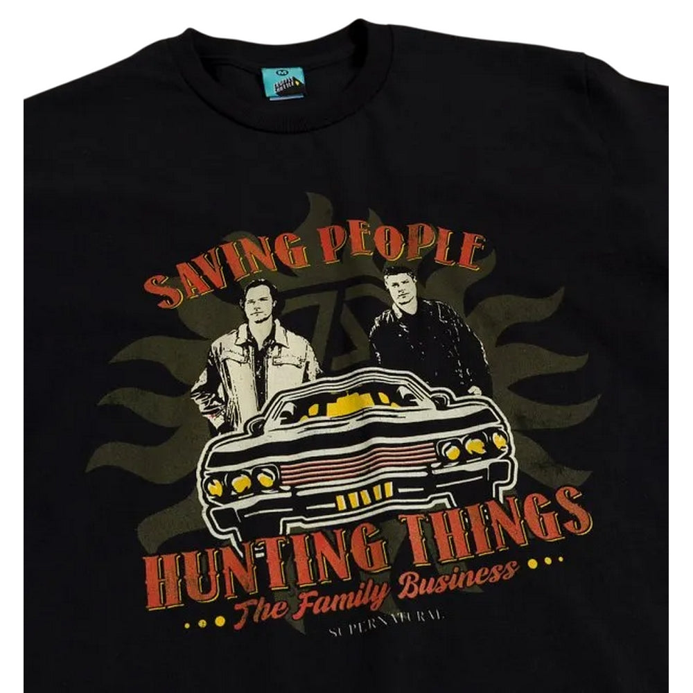 Black - Side - Supernatural Unisex Adult The Family Business T-Shirt