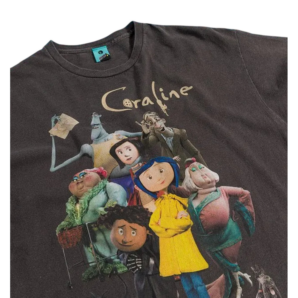 Black-Charcoal - Side - Coraline Unisex Adult Good And Evil T-Shirt