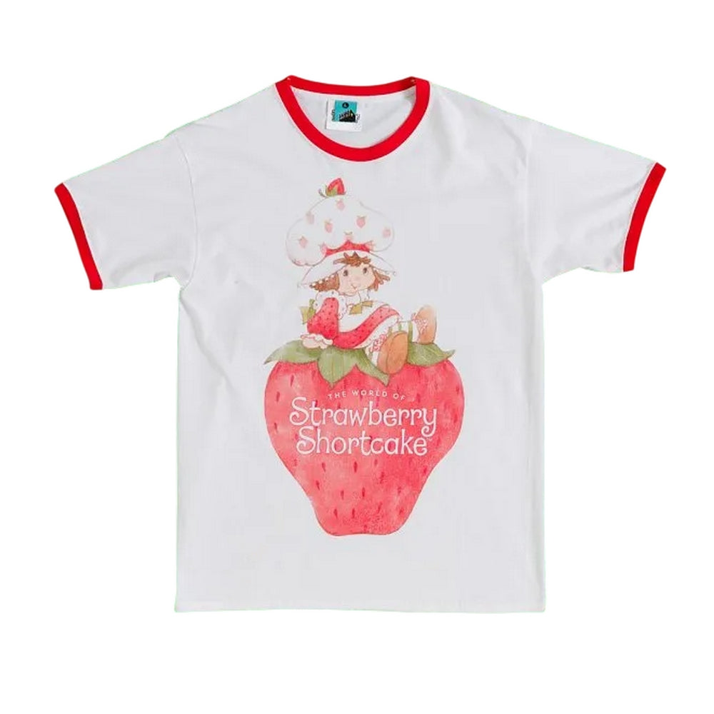 White-Off White - Front - Strawberry Shortcake Unisex Adult Artwork T-Shirt