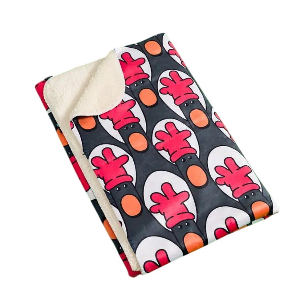 Black-Red - Front - Wallace and Gromit Fleece Feathers McGraw Blanket