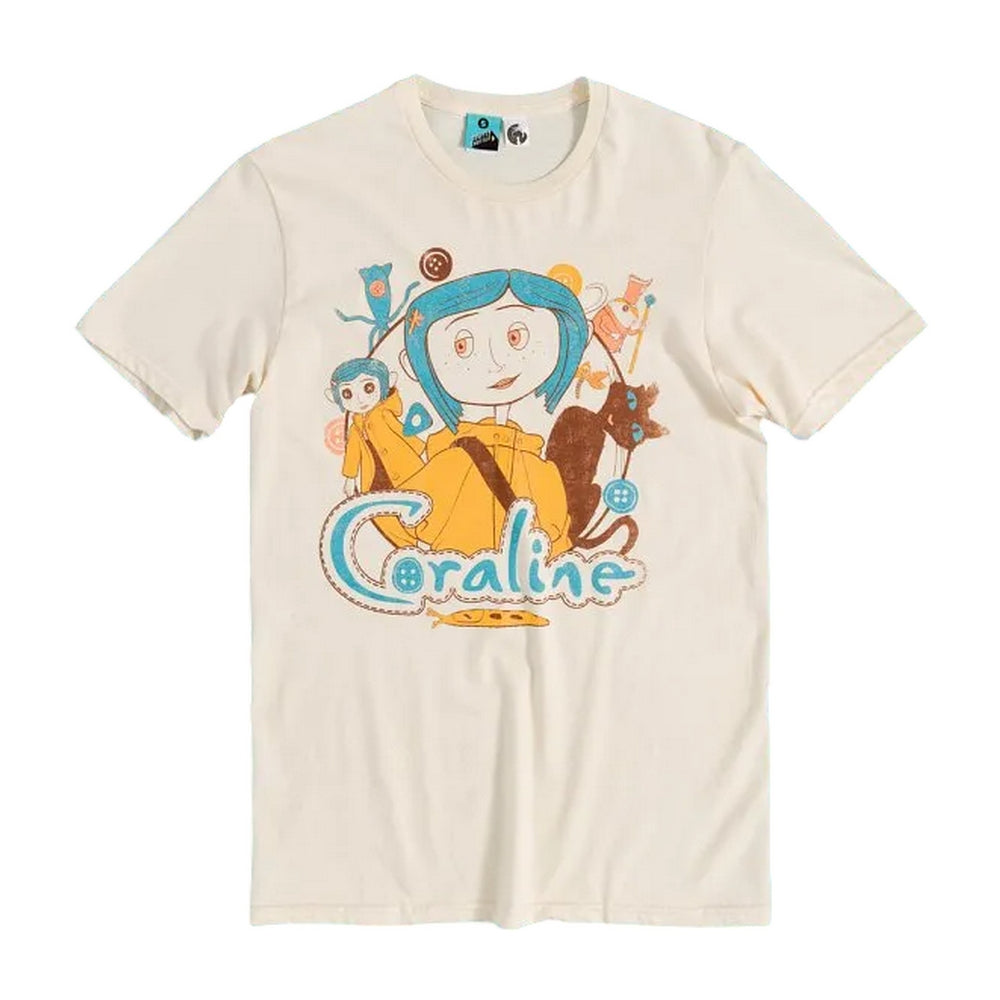 Beige - Front - Coraline Unisex Adult Collection Ecru T-Shirt