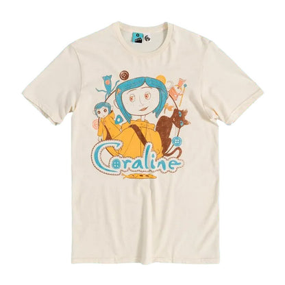Beige - Front - Coraline Unisex Adult Collection Ecru T-Shirt