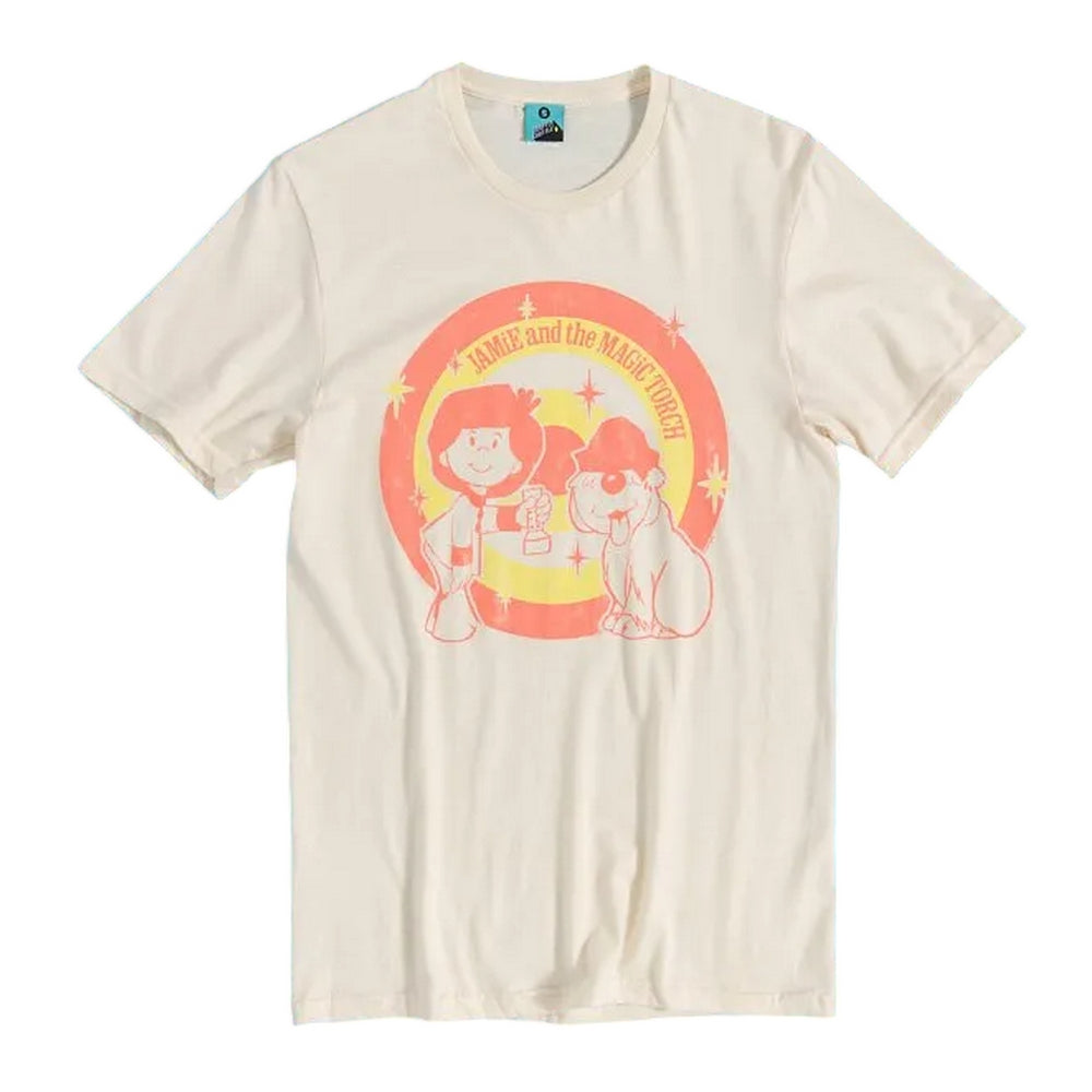 Beige - Front - Jamie and the Magic Torch Unisex Adult Retro Vibes T-Shirt