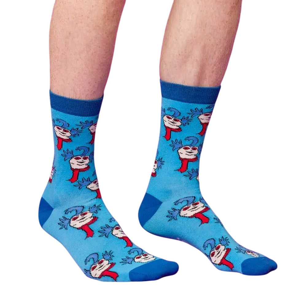 Red-Blue - Side - Labyrinth Unisex Adult Ello! The Worm Crew Socks (Pack of 2)