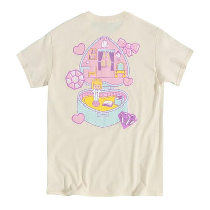 White-Off White - Back - Polly Pocket Unisex Adult Open House Back Print T-Shirt