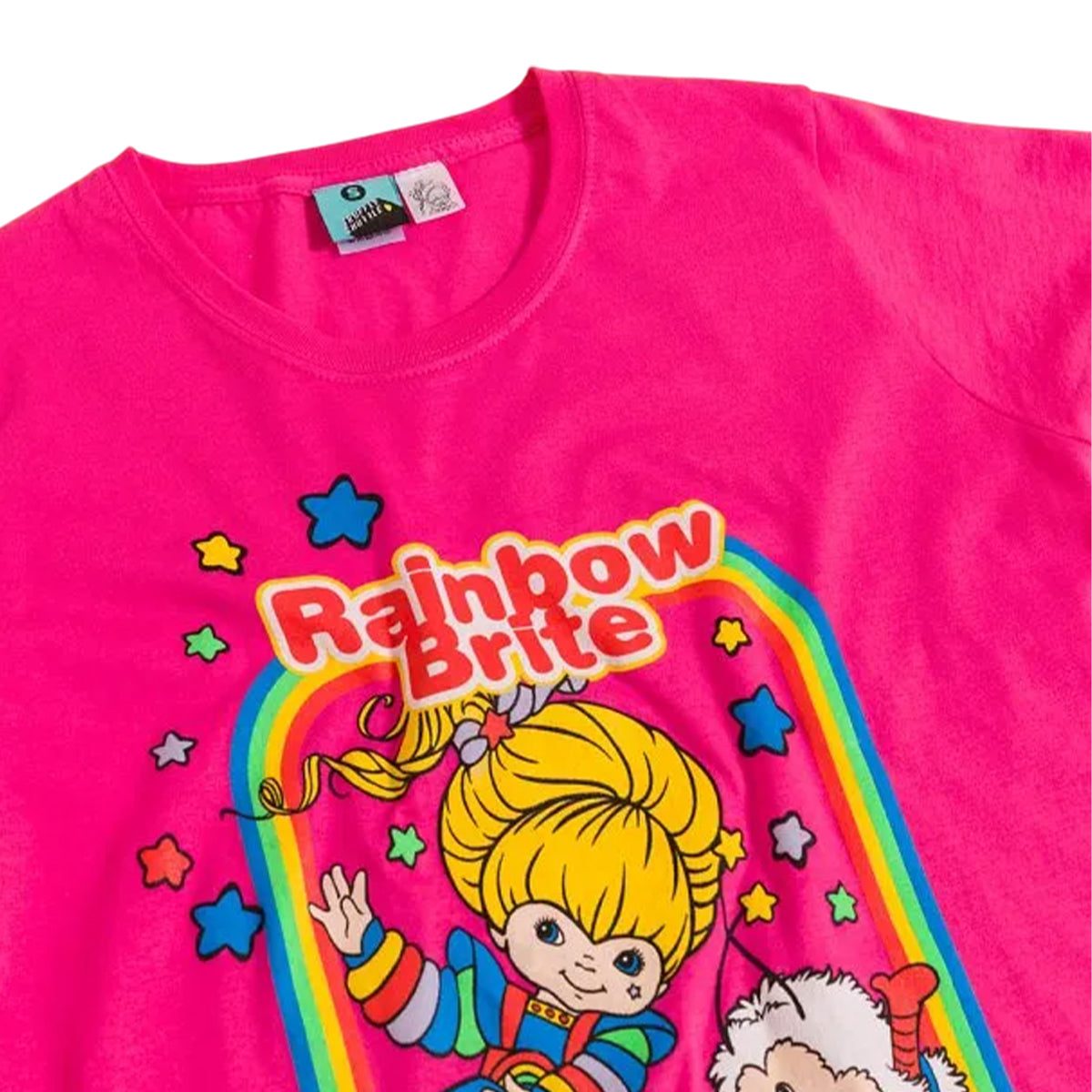 Pink - Side - Rainbow Brite Womens-Ladies Dance Fitted T-Shirt