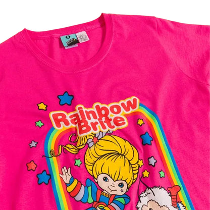 Pink - Side - Rainbow Brite Womens-Ladies Dance Fitted T-Shirt