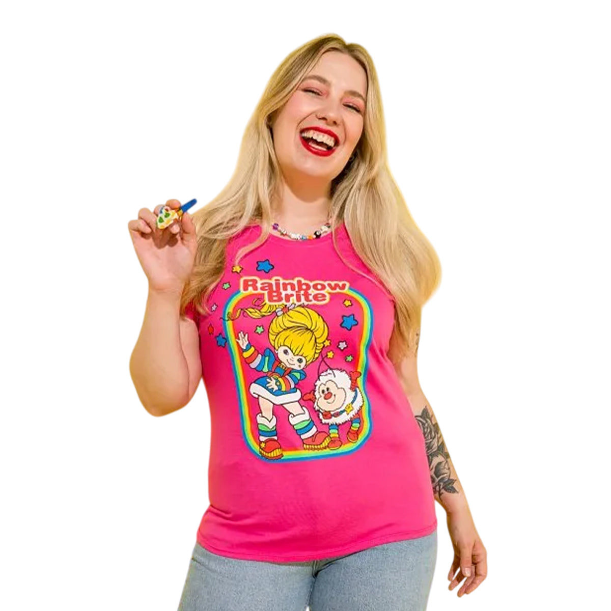 Pink - Lifestyle - Rainbow Brite Womens-Ladies Dance Fitted T-Shirt