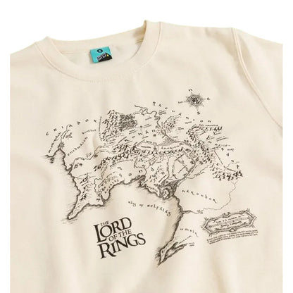 Cream - Back - The Lord Of The Rings Unisex Adult Middle Earth Map Sweatshirt
