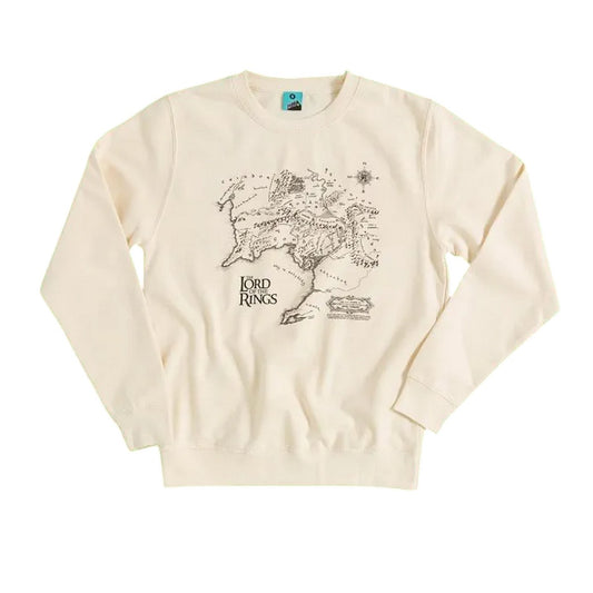 Cream - Front - The Lord Of The Rings Unisex Adult Middle Earth Map Sweatshirt