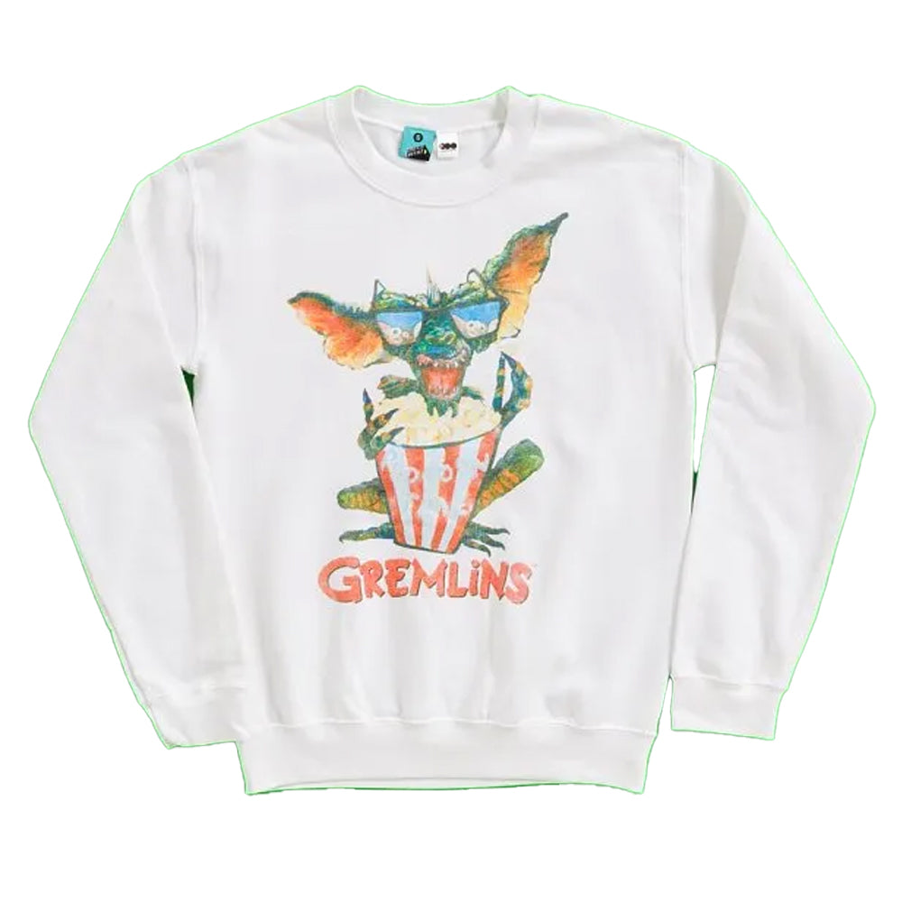 White - Front - Gremlins Unisex Adult Popcorn Sweatshirt