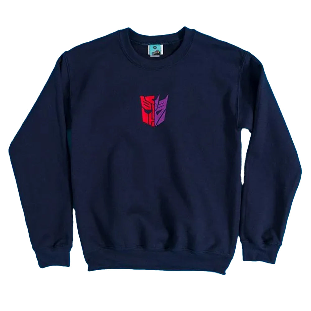 Navy - Front - Transformers Unisex Adult Autobots And Decepticons Embroidered Sweatshirt