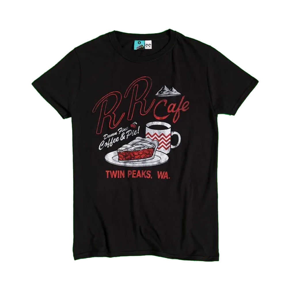 Black - Front - Twin Peaks Unisex Adult RR Cafe T-Shirt