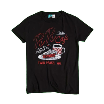 Black - Front - Twin Peaks Unisex Adult RR Cafe T-Shirt