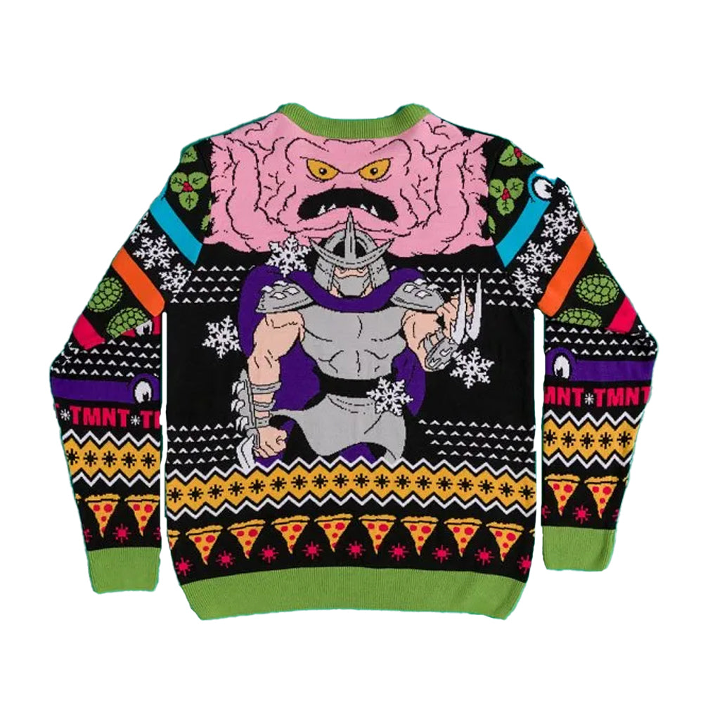 Black - Back - Teenage Mutant Ninja Turtles Unisex Adult Have A Bodacious Christmas Knitted Jumper