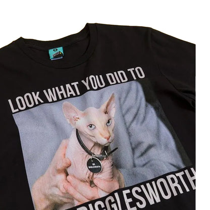 Black-Charcoal - Side - Austin Powers Unisex Adult Mr Bigglesworth T-Shirt