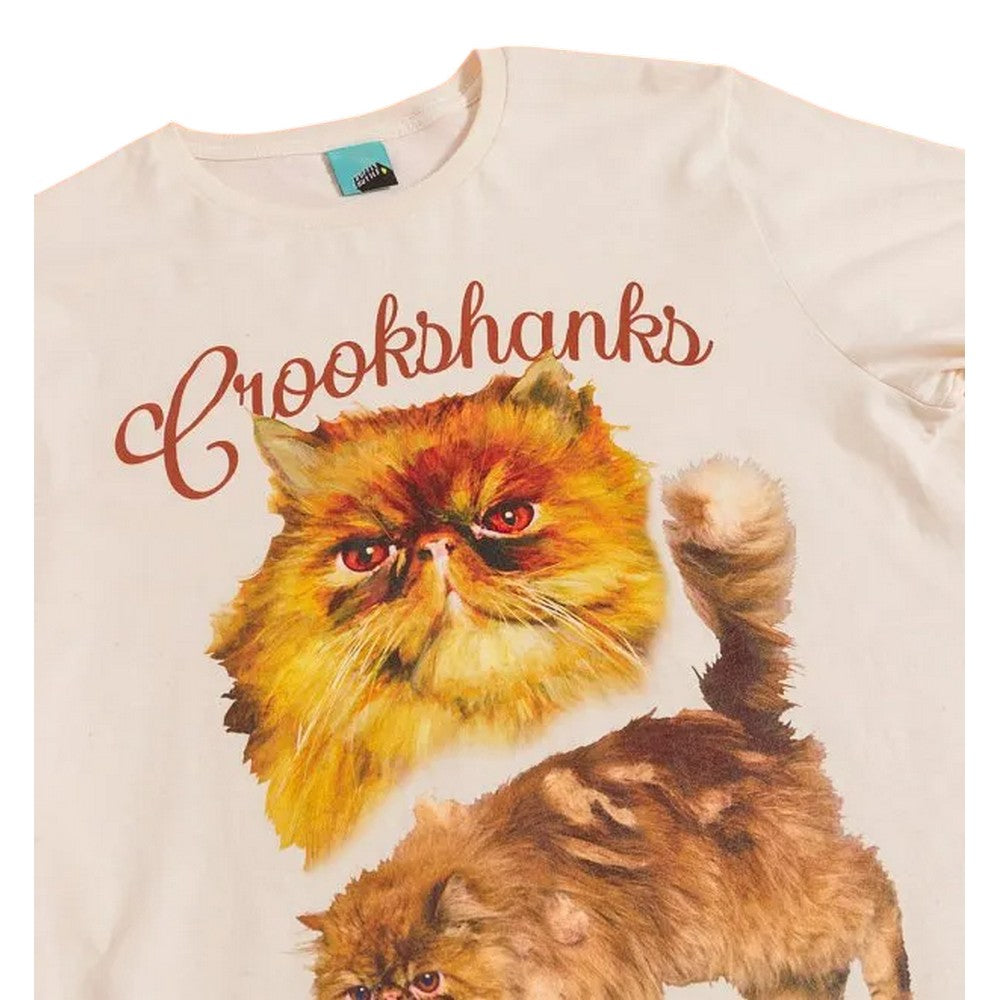 White-Off White - Side - Harry Potter Unisex Adult Crookshanks T-Shirt
