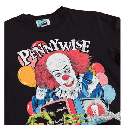 Black-Charcoal - Side - It Unisex Adult Pennywise Clown T-Shirt