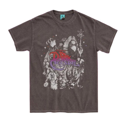 Black-Charcoal - Front - Dark Crystal Unisex Adult Eerie Skeksis Vintage Wash T-Shirt