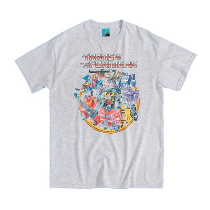 Ash Grey - Front - Transformers Unisex Adult Retro Toys T-Shirt