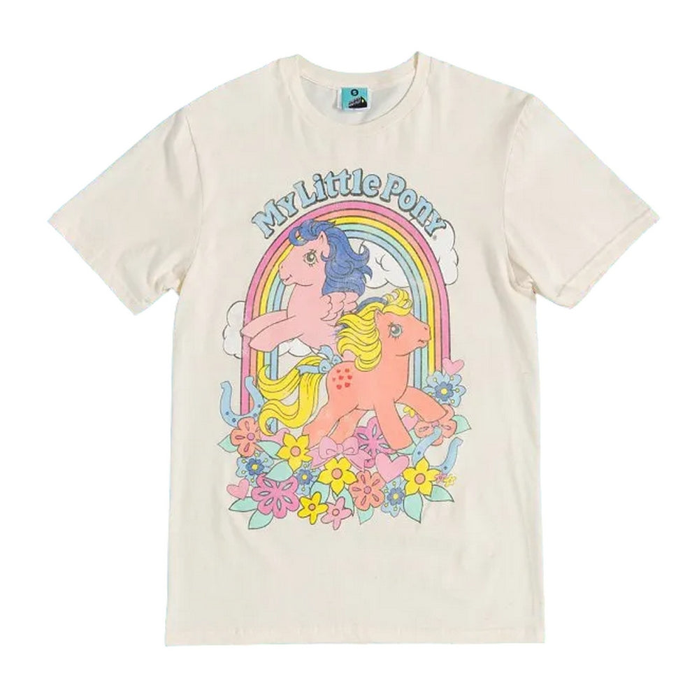 Natural - Front - My Little Pony Unisex Adult Bright Rainbow T-Shirt