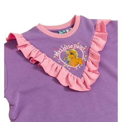 Lilac - Side - My Little Pony Unisex Adult Ruffled Cropped Sweatshirt