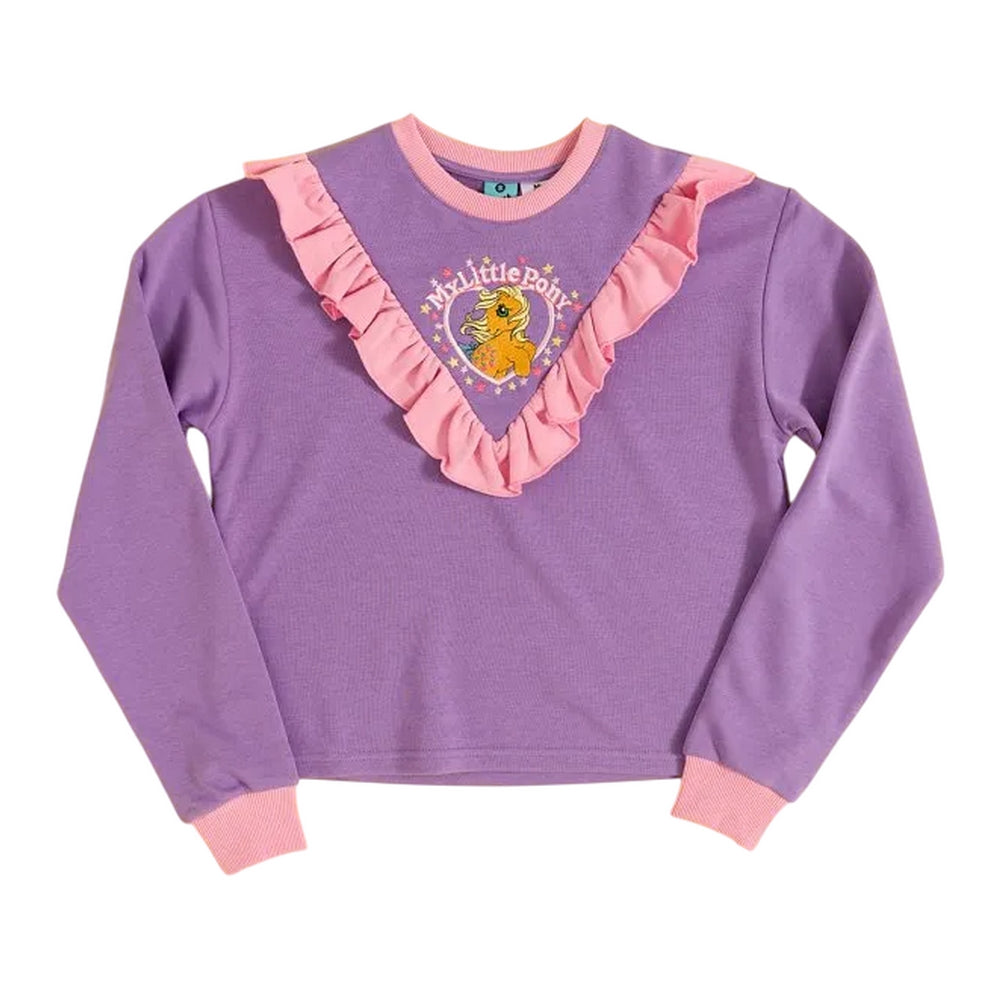 Lilac - Front - My Little Pony Unisex Adult Ruffled Cropped Sweatshirt