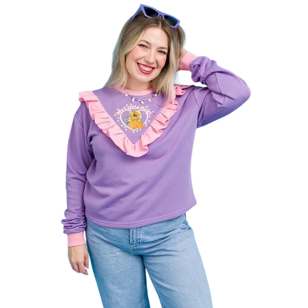 Lilac - Lifestyle - My Little Pony Unisex Adult Ruffled Cropped Sweatshirt