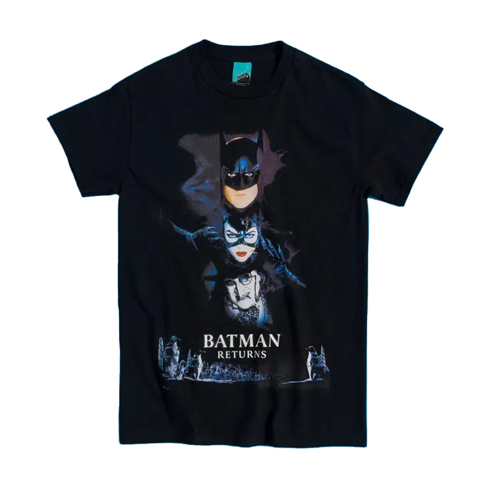 Black - Front - Batman Returns Unisex Adult Movie Poster T-Shirt