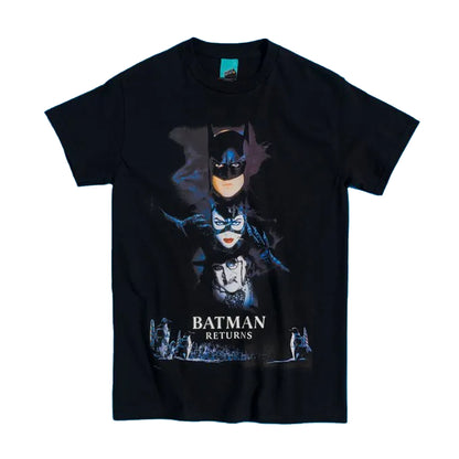 Black - Front - Batman Returns Unisex Adult Movie Poster T-Shirt