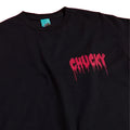 Black - Side - Childs Play Unisex Adult Chucky Dripping Logo Back Print T-Shirt