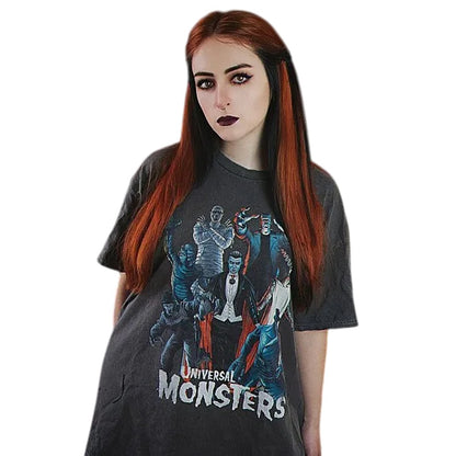 Charcoal - Lifestyle - Universal Monsters Unisex Adult Vintage Wash T-Shirt